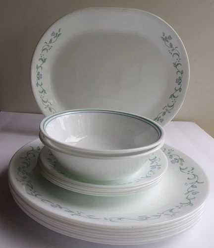 17 pc. Corelle COUNTRY COTTAGE Dinner & Salad Plates, Cereal Bowls, Platter