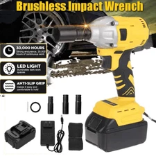 Cordless Electric Impact Wrench Gun 1/2'' High Power Driver with Li-ion Battery