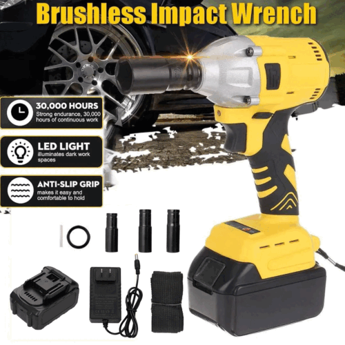 Cordless Electric Impact Wrench Gun 1/2'' High Power Driver w/ Li-ion Battery - Picture 4 of 11