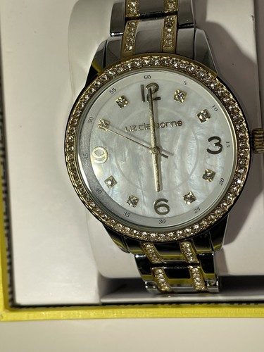 OROLOGIO DONNA LIZ CLAIBORNE ANALOGICO VESTITO CINTURINO DUE TONI QUADRANTE MOP LC1195 con scatola - Foto 4 di 24