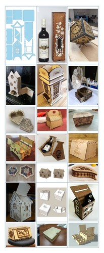 CDR DXF cutting files Ornamental Boxes & Deco Designs for Laser Cutter Engraver - Picture 4 of 10