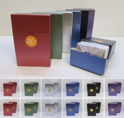   4 x Zigarettenbox - METALLIC - 21 Zigaretten - push/open (Schachtel Etui Box)