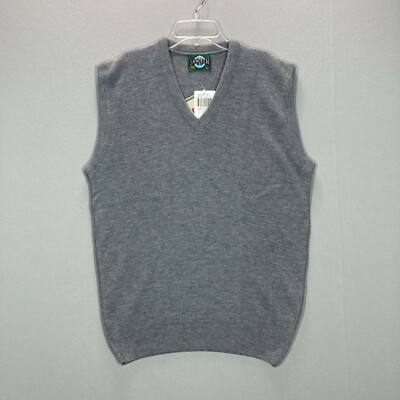 NWT Jantzen Sweater Mens L Tall Gray Heather V Neck USA Classic Pullover VTG 