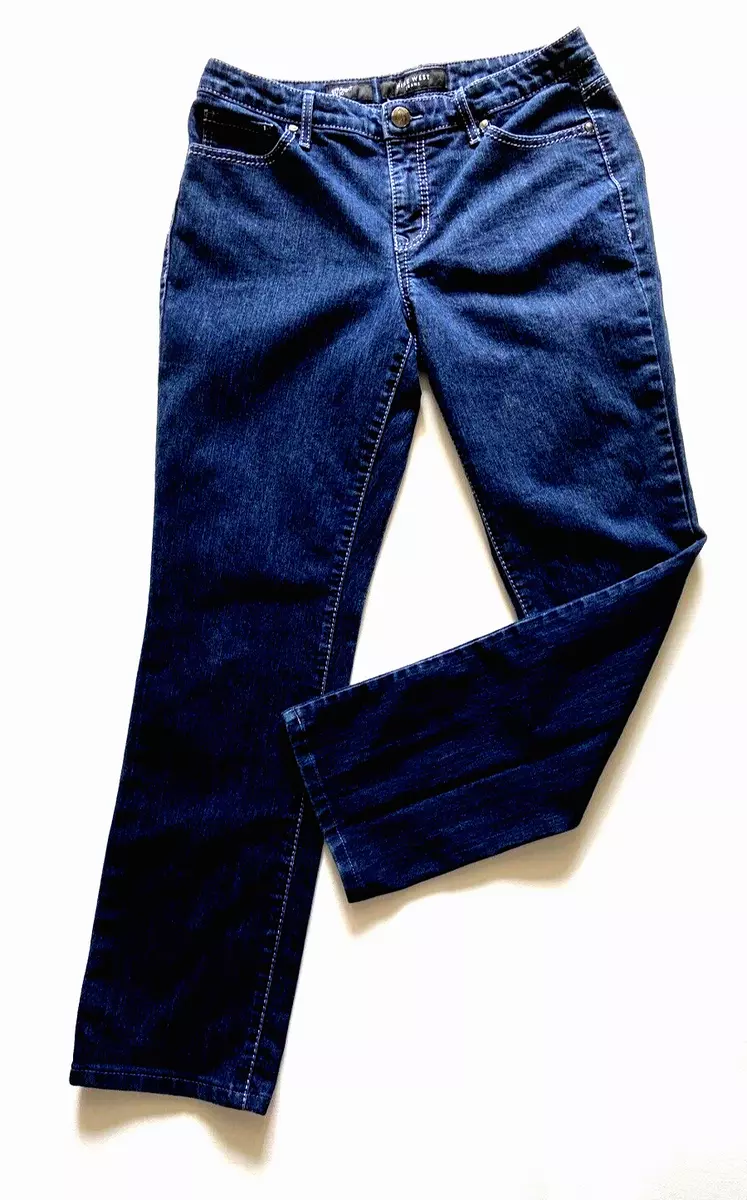 Nine West Jeans Women Size 10 Blue Straight Mid Rise Rhinestones Stretch Denim