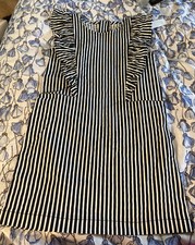 Mia New York Girls 6 Black White Striped Ruffle Dress NWT