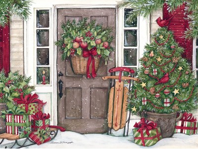 HOLIDAY DOOR 500 PIECE JIGSAW PUZZLE by LANG ~ NEW & SEALED