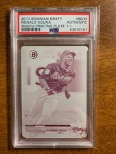 💎1 OF 1💎 2017 Bowman Draft Ronald Acuna Printing Plate - Magenta 1/1 #BD39