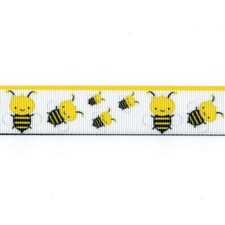 BUMBLE BEE BEE HAPPY CARTOON 7/8" Grosgrain Ribbon 1,3,5,10 Yard SHIP FROM US