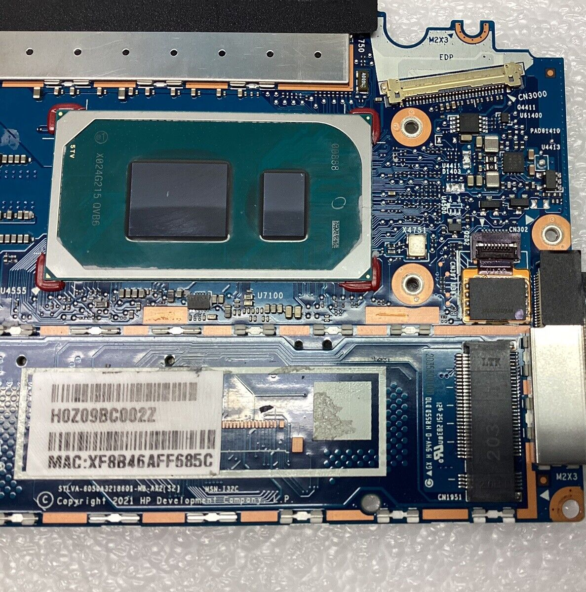 System board for HP Elite Dragonfly G2 Intel i7-1185G7 3.0 GHz