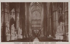 Antique 1922 Westminster Abbey interior London Photo RPPC Postcard