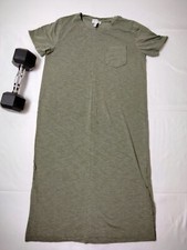 JESSICA SIMPSON Womens' Olive Green Short Sleeve Maxi Dress Size M