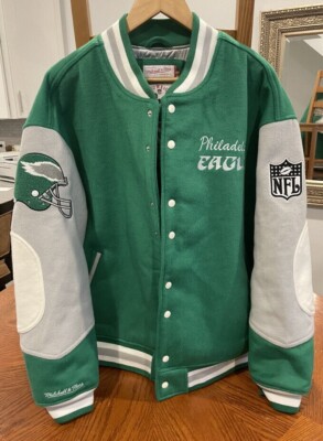 MITCHELL & NESS PHILADELPHIA EAGLES 90S LETTERMEN PRINCESS DIANA JACKET SMALL