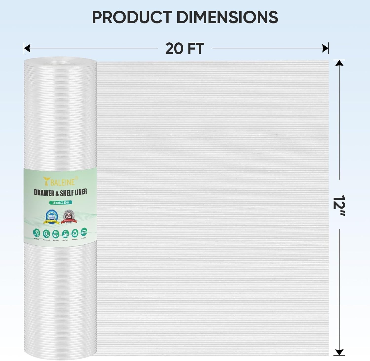 Shelf Liner Drawer Liner, BPA Free Cabinet Liner Non-Toxic Non-Slip Washable