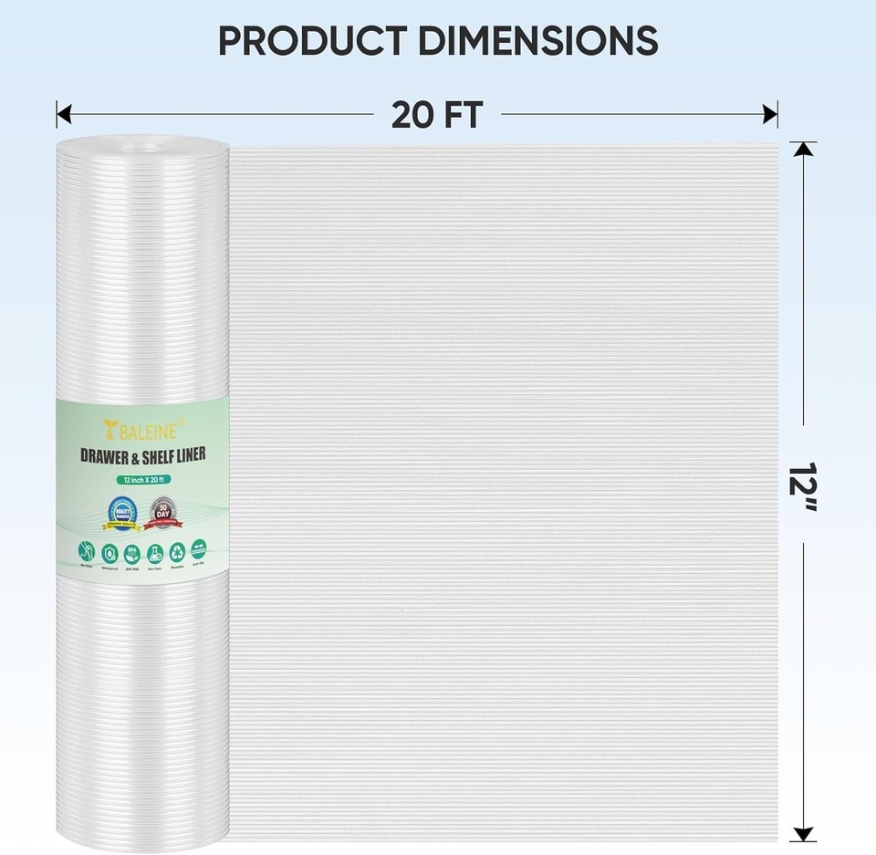 Shelf Liner Drawer Liner, BPA Free Cabinet Liner Non-Toxic Non-Slip ...