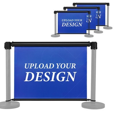 InstaHibit Custom Retractable Banner for Crowd Control Stanchions , Double