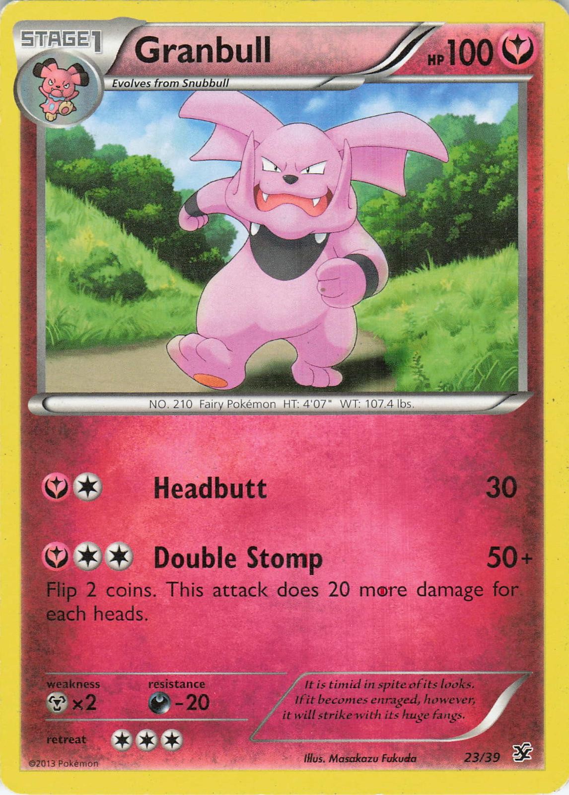 Granbull (#29) 29/30 Common XY Trainer Kit: Sylveon & Noivern Pokemon LP