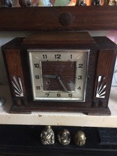 Large Original Art Deco Hammer Strike Mantle Clock