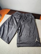 Jordan Boys Mesh Athletic Shorts Gray Size L 152-158cm 12-13 Years