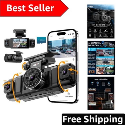 N5 Dash Cam: 360° View, 1080P Quality, G-Sensor & Free 128GB Card for Car Safety