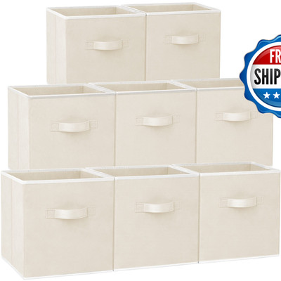 Criusia Storage Cubes - 11 Inch Heavy Duty Fabric Storage Bins For Shelves
