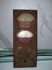 Vintage ALLEN AMMETER AMP VOLTMETER steampunk Rare Kalamazoo Front Plate Only