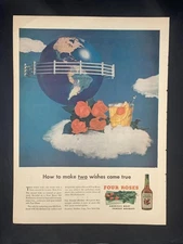 Magazine Ad* - 1947 - Four Roses Whiskey - globe