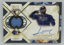 2025 Topps Diamond Icons Patch Auto Junior Caminero /25 Game-Used Relic SPAR-JCA