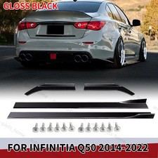 Gloss Black Side Skirts And Rear Side Splitter Lip For Infiniti Q50 14-17 18-22 Gloss Black Side Skirts And Rear Side Splitter Lip For Infiniti Q50 14-17 18-22
