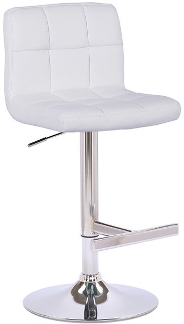 Lamboro Allegro Real Leather Adjustable Swivel Bar Stool With Backrest & Chrome Base - Image 2