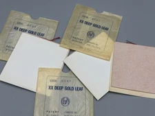 SCRAPS of Vintage BEST XX DEEP GOLD LEAF 22 Carats 3 3/8" x 3 3/8" Italy