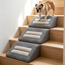 Foam Dog Ramp for Stairs Non-Slip Pet Steps for Small  Senior Dogs, 3 Pack