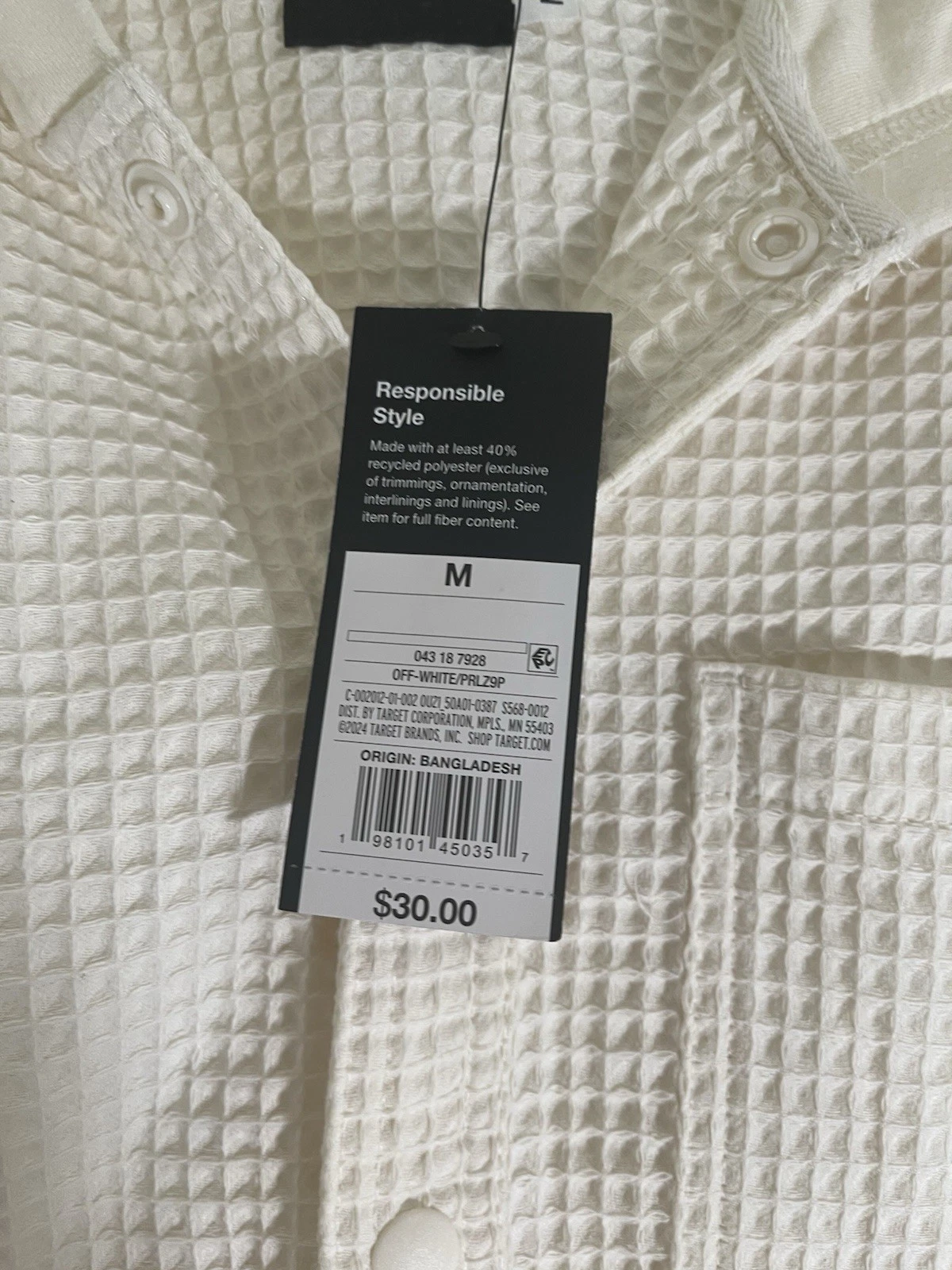 OFF WHITE Giacca leggera uomo maglia bottoni uso originale con cappuccio bianco sporco taglia MEDIA