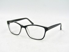 WP5103 Women's Plastic Eyeglasses Frame, Black / Crystal. 54-17-140 #478