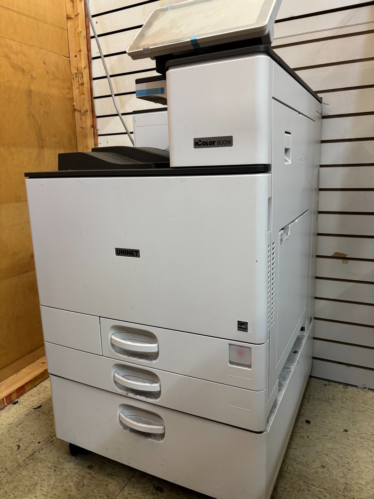 Uninet iColor white toner 800 printer with stand. All in one printer. 