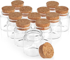 Spell Jars - 50Ml, Clear, 12 Pack - Mini Glass Jars with Cork Lids  Apothecary