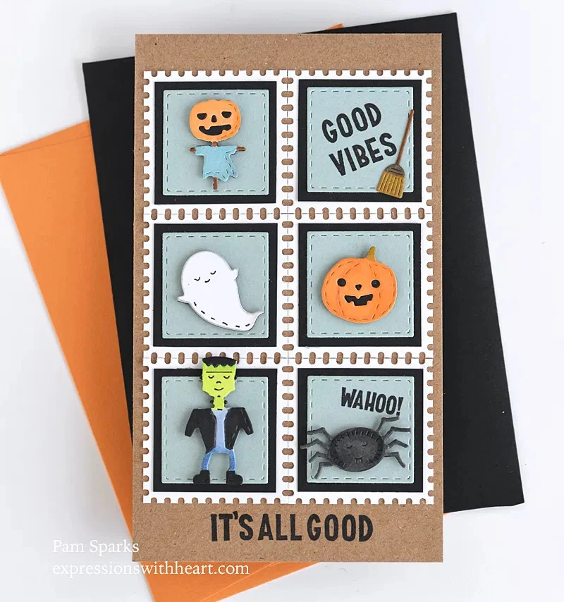 Fustelle Big Shot Sizzix Memory Box Postage Square Layers - Bild 2 von 2