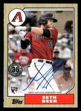 2022 Topps #87BA-SBE Seth Beer 1987 Topps Baseball 35th Anniversary Auto
