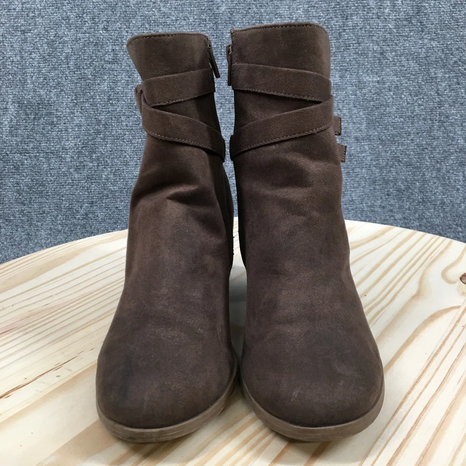Botas American Eagle para mujer 8 botines anchos tela marrón informales tacones altos Foto 4 de 4