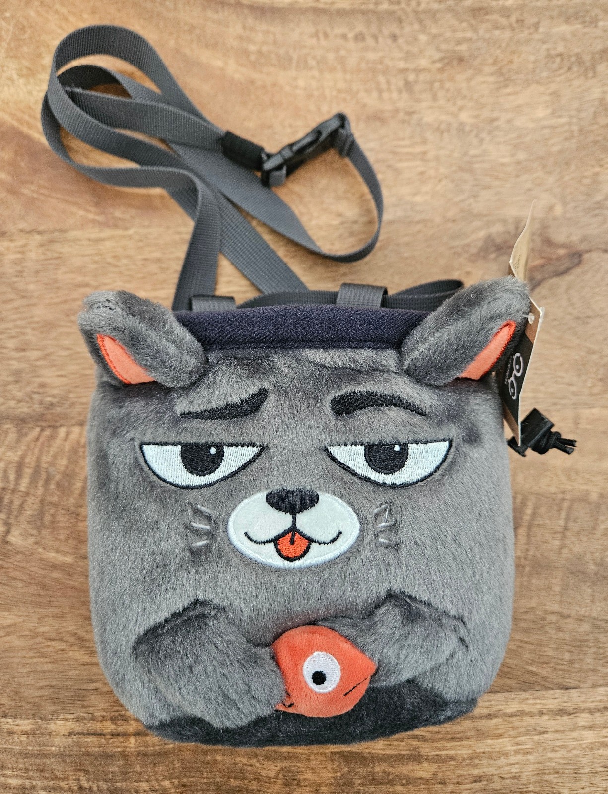 YY Vertical Escalada en Roca Tiza Bolso Gris Gato Pez Correa Dibujar Cuerda Exterior Nuevo con Etiquetas