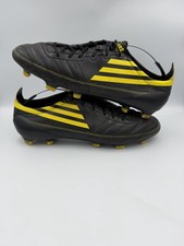 Adidas F50 Adizero FG Black Yellow Leather Retro Football Cleats Soccer Boots