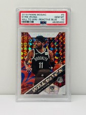 2019 PANINI MOSAIC Kyrie Irving WILL TO WIN - Reactive Blue /99 #3 GEM MT PSA 10