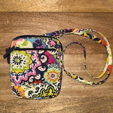 Vera Bradley Rio Floral Crossbody Bag Multi Compartment Credit Card/ID Slots EUC