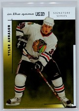 2003-04 In The Game Used Signature Series #78 Tyler Arnason Gold Blackhawks