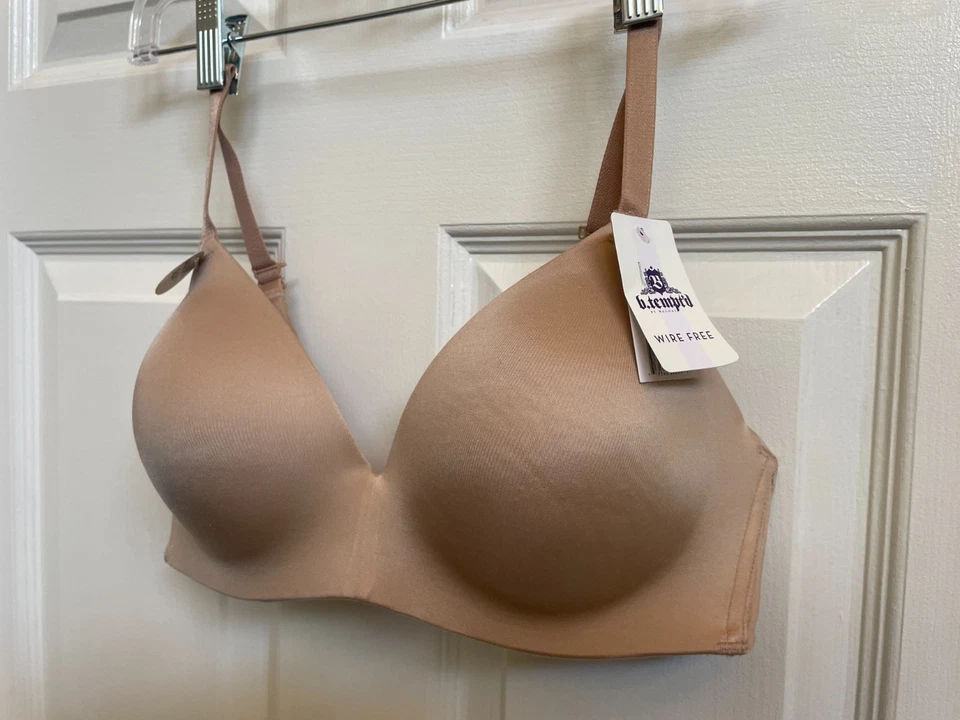Sutiã sem fio novo com etiquetas b.tempt'd by Wacoal 34D Future Foundation 956281 areia - Imagem 2 de 4