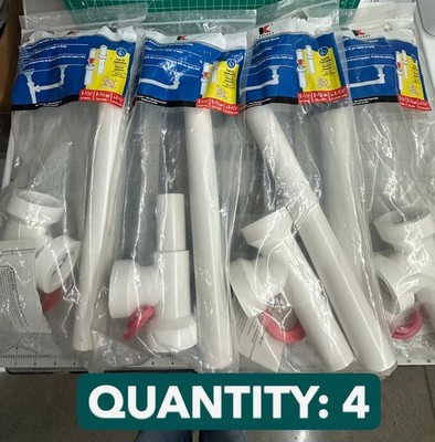New 4-PACK Keeney 125-16QLK Push Fit Quick Double Bowl Sink 16'' End Outlet Waste