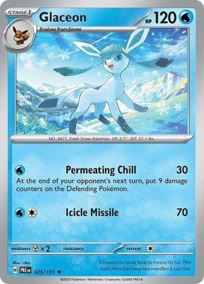 Glaceon - 025/131 - Holo Rare - Near Mint