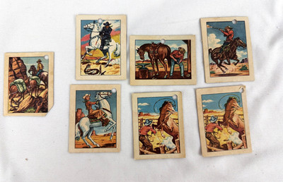 Vintage 1951 Post Cereal Hopalong Cassidy Cards - Lot of 7