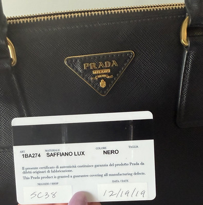 Prada Saffiano Lux Galleria Double Zip Tote Bag - Black - Authentic w/ Card