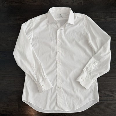 Uniqlo Super Non-Iron Slim Shirt White Button Down Long Sleeve  Sz XL
