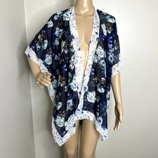 Marcus Adler Navy Floral Kimono